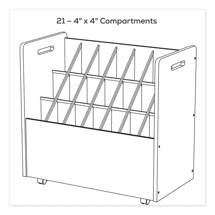 Safco® Mobile Roll File, 21 Compartments, 30.25w x 15.75d x 29.25h, Tan, Ships in 1-3 Business Days (SAF3043)