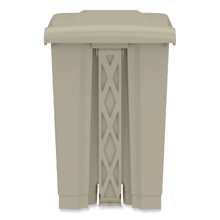 Safco® Plastic Step-On Receptacle, 12 gal, Plastic, Tan, Ships in 1-3 Business Days (SAF9925TN)