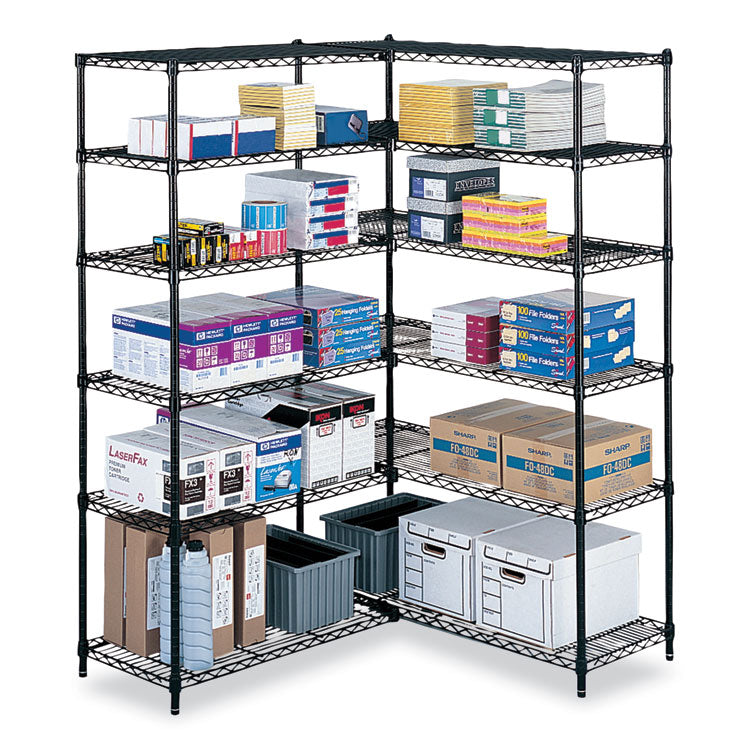 Safco® Industrial Add-On Unit, Four-Shelf, 48w x 24d x 72h, Steel, Black, Ships in 1-3 Business Days (SAF5295BL)