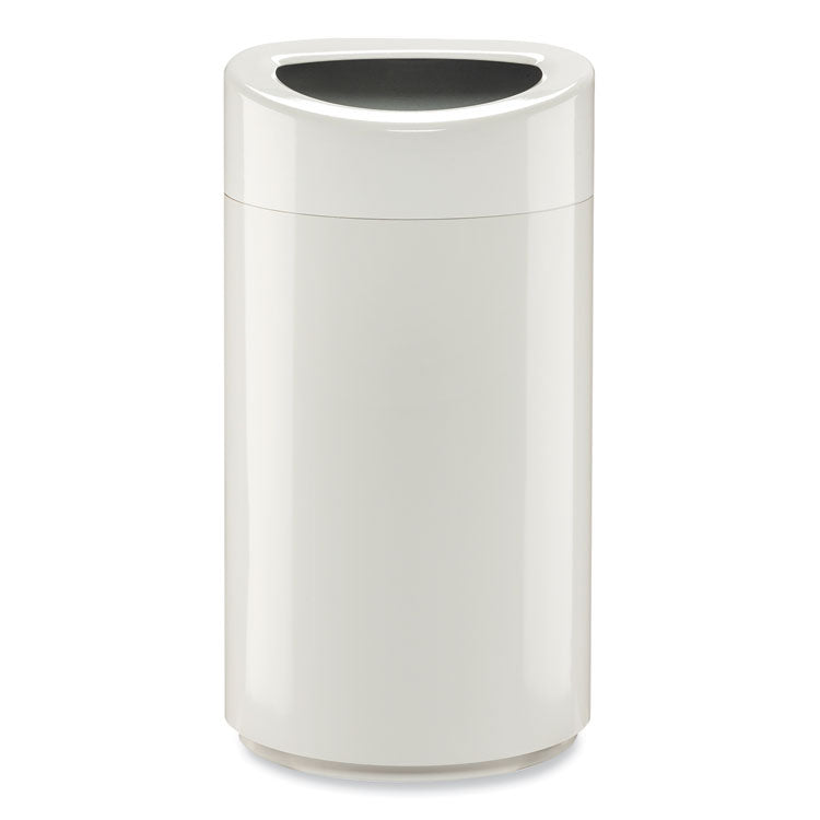 Safco® Open Top Oval Waste Receptacle, 14 gal, Steel, White, Ships in 1-3 Business Days (SAF9921WH)