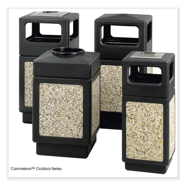 Safco® Canmeleon Aggregate Panel Receptacles, Top-Open, 38 gal, Polyethylene, Black, Ships in 1-3 Business Days (SAF9471NC)