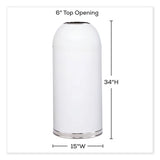 Safco® Open Top Dome Receptacle, 15 gal, Steel, White, Ships in 1-3 Business Days (SAF9639WH)
