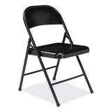 BASICS by NPS® 900 Series All-Steel Folding Chair, Supports 250lb, 17.75" Seat Height, Black Seat/Back/Base, 4/CT,Ships in 1-3 Business Days (NPS910) Case of 4