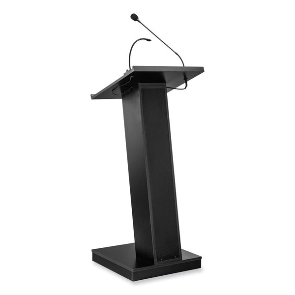 Oklahoma Sound® ZED Lectern with Speaker, 19.75 x 19.75 x 49, Black, Ships in 1-3 Business Days (NPSZED)