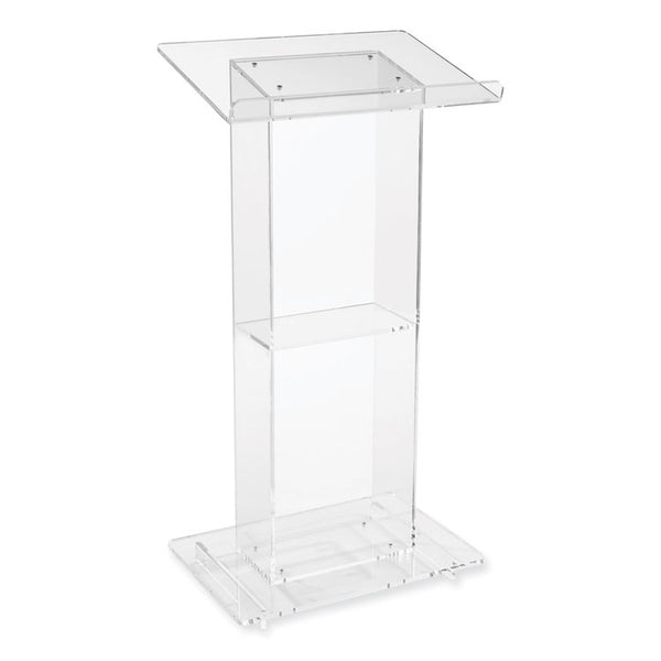 Oklahoma Sound® Clear Acrylic Lectern with Shelf, 24 x 15 x 46, Clear, Ships in 1-3 Business Days (NPS401S) Each