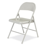 BASICS by NPS® 900 Series All-Steel Folding Chair, Supports 250 lb, 17.75" Seat Height, Gray Seat/Back/Base, 4/CT,Ships in 1-3 Business Days (NPS902) Case of 4