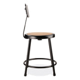 NPS® 6200 Series 18" Heavy Duty Stool w/Backrest, Supports 500 lb, 33" Seat Ht, Brown Seat, Black Back/Base, Ships in 1-3 Bus Days (NPS6218B10) Each