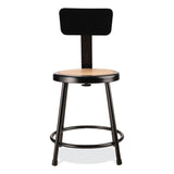 NPS® 6200 Series 18" Heavy Duty Stool w/Backrest, Supports 500 lb, 33" Seat Ht, Brown Seat, Black Back/Base, Ships in 1-3 Bus Days (NPS6218B10) Each