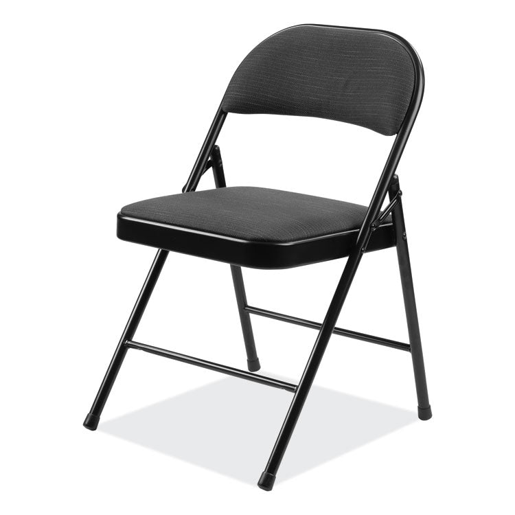 BASICS by NPS® 970 Series Fabric Padded Steel Folding Chair, Supports 250 lb, 17.75" Seat Ht, Star Trail Black, 4/CT, Ships in 1-3 Bus Days (NPS970) Case of 4