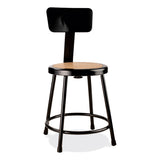 NPS® 6200 Series 18" Heavy Duty Stool w/Backrest, Supports 500 lb, 33" Seat Ht, Brown Seat, Black Back/Base, Ships in 1-3 Bus Days (NPS6218B10) Each