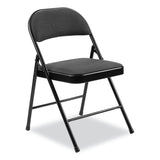 BASICS by NPS® 970 Series Fabric Padded Steel Folding Chair, Supports 250 lb, 17.75" Seat Ht, Star Trail Black, 4/CT, Ships in 1-3 Bus Days (NPS970) Case of 4