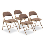 BASICS by NPS® 970 Series Fabric Padded Steel Folding Chair, Supports 250 lb, 17.75" Seat Ht, Star Trail Brown, 4/CT, Ships in 1-3 Bus Days (NPS973) Case of 4