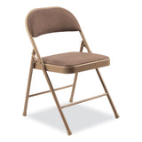 BASICS by NPS® 970 Series Fabric Padded Steel Folding Chair, Supports 250 lb, 17.75" Seat Ht, Star Trail Brown, 4/CT, Ships in 1-3 Bus Days (NPS973) Case of 4