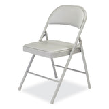 BASICS by NPS® 950 Series Vinyl Padded Steel Folding Chair, Supports Up to 250 lb, 17.75" Seat Height, Gray, 4/Carton, Ships in 1-3 Bus Days (NPS952) Case of 4