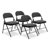 BASICS by NPS® 970 Series Fabric Padded Steel Folding Chair, Supports 250 lb, 17.75" Seat Ht, Star Trail Black, 4/CT, Ships in 1-3 Bus Days (NPS970) Case of 4