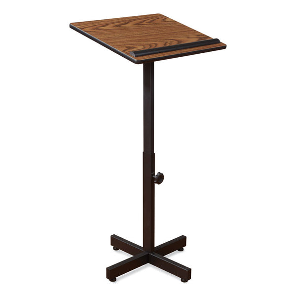 Oklahoma Sound® Portable Presentation Lectern Stand, 20 x 18.25 x 44, Medium Oak, Ships in 1-3 Business Days (NPS70MO)