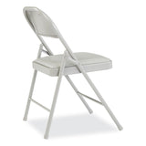 BASICS by NPS® 950 Series Vinyl Padded Steel Folding Chair, Supports Up to 250 lb, 17.75" Seat Height, Gray, 4/Carton, Ships in 1-3 Bus Days (NPS952) Case of 4