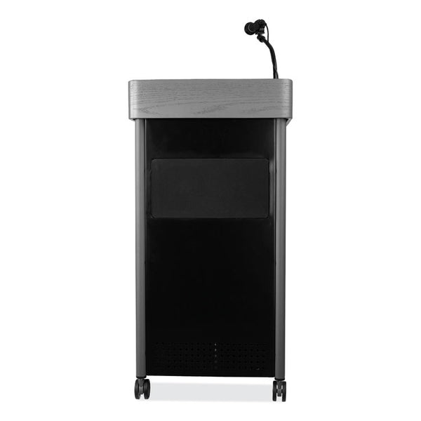 Oklahoma Sound® Greystone Lectern with Sound, 23.5 x 19.25 x 45.5, Charcoal Gray, Ships in 1-3 Business Days (NPSGSLS)