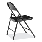 BASICS by NPS® 900 Series All-Steel Folding Chair, Supports 250lb, 17.75" Seat Height, Black Seat/Back/Base, 4/CT,Ships in 1-3 Business Days (NPS910) Case of 4