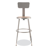 NPS® 6200 Series 19"-27" Height Adjustable HD Stool w/Backrest, Supports 500 lb, Brown Seat, Gray Back/Base, Ships in 1-3 Bus Days (NPS6218HB) Each