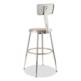 NPS® 6200 Series 19"-27" Height Adjustable HD Stool w/Backrest, Supports 500 lb, Brown Seat, Gray Back/Base, Ships in 1-3 Bus Days (NPS6218HB) Each