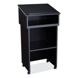 Oklahoma Sound® Tabletop Lectern and AV Cart/Lectern Base, 23.75 x 19.87 x 47.5, Black, Ships in 1-3 Business Days (NPS22112BK) Each