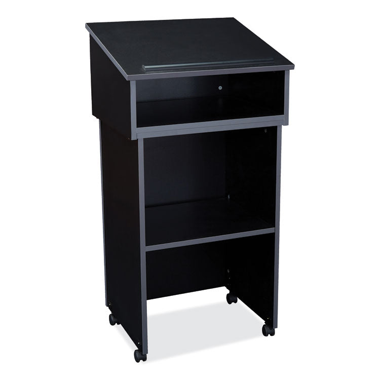 Oklahoma Sound® Tabletop Lectern and AV Cart/Lectern Base, 23.75 x 19.87 x 47.5, Black, Ships in 1-3 Business Days (NPS22112BK) Each