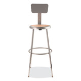 NPS® 6200 Series 25"-33" Height Adjustable Heavy Duty Stool w/Backrest, Supports 500lb, Brown Seat/Gray Base,Ships in 1-3 Bus Days (NPS6224HB) Each