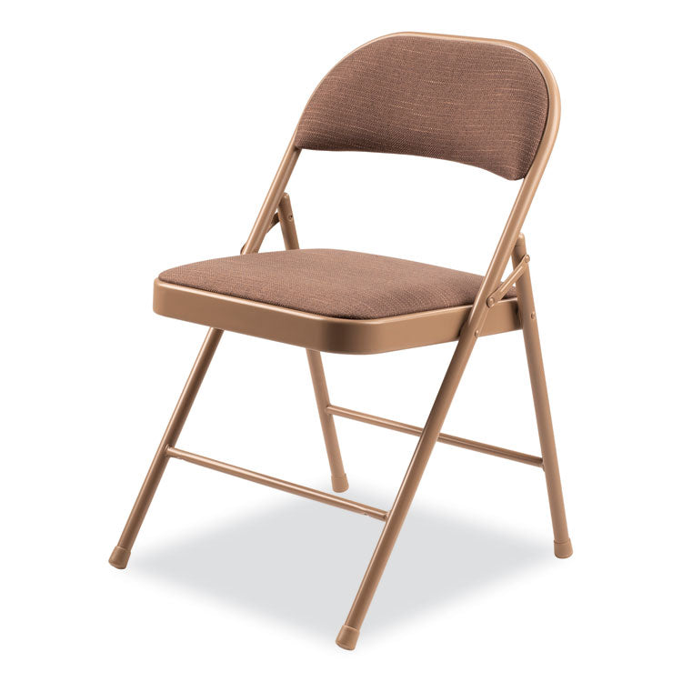 BASICS by NPS® 970 Series Fabric Padded Steel Folding Chair, Supports 250 lb, 17.75" Seat Ht, Star Trail Brown, 4/CT, Ships in 1-3 Bus Days (NPS973) Case of 4