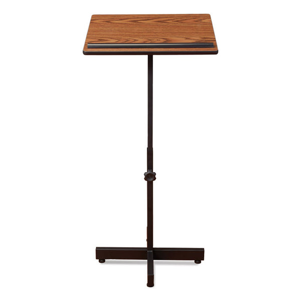 Oklahoma Sound® Portable Presentation Lectern Stand, 20 x 18.25 x 44, Medium Oak, Ships in 1-3 Business Days (NPS70MO)