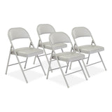 BASICS by NPS® 950 Series Vinyl Padded Steel Folding Chair, Supports Up to 250 lb, 17.75" Seat Height, Gray, 4/Carton, Ships in 1-3 Bus Days (NPS952) Case of 4