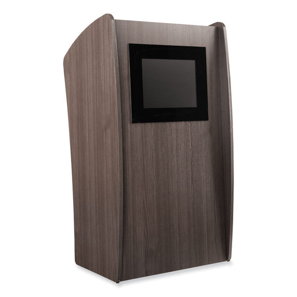 Oklahoma Sound® Vision Lectern with Screen, 24 x 21 x 46, Ribbonwood, Ships in 1-3 Business Days (NPS612RW)
