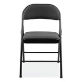 BASICS by NPS® 970 Series Fabric Padded Steel Folding Chair, Supports 250 lb, 17.75" Seat Ht, Star Trail Black, 4/CT, Ships in 1-3 Bus Days (NPS970) Case of 4