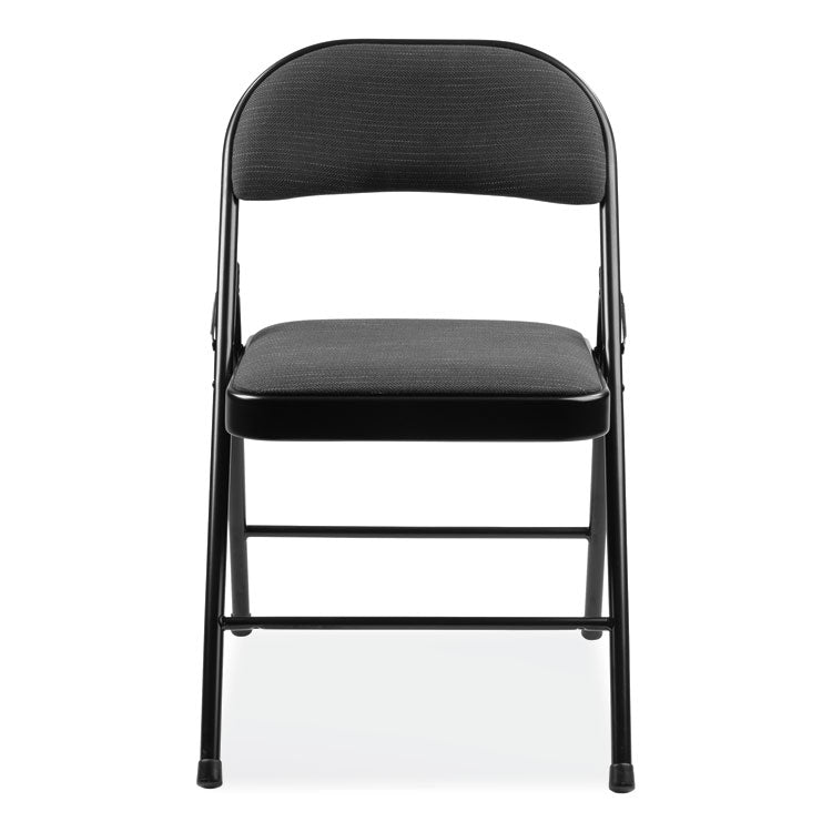 BASICS by NPS® 970 Series Fabric Padded Steel Folding Chair, Supports 250 lb, 17.75" Seat Ht, Star Trail Black, 4/CT, Ships in 1-3 Bus Days (NPS970) Case of 4