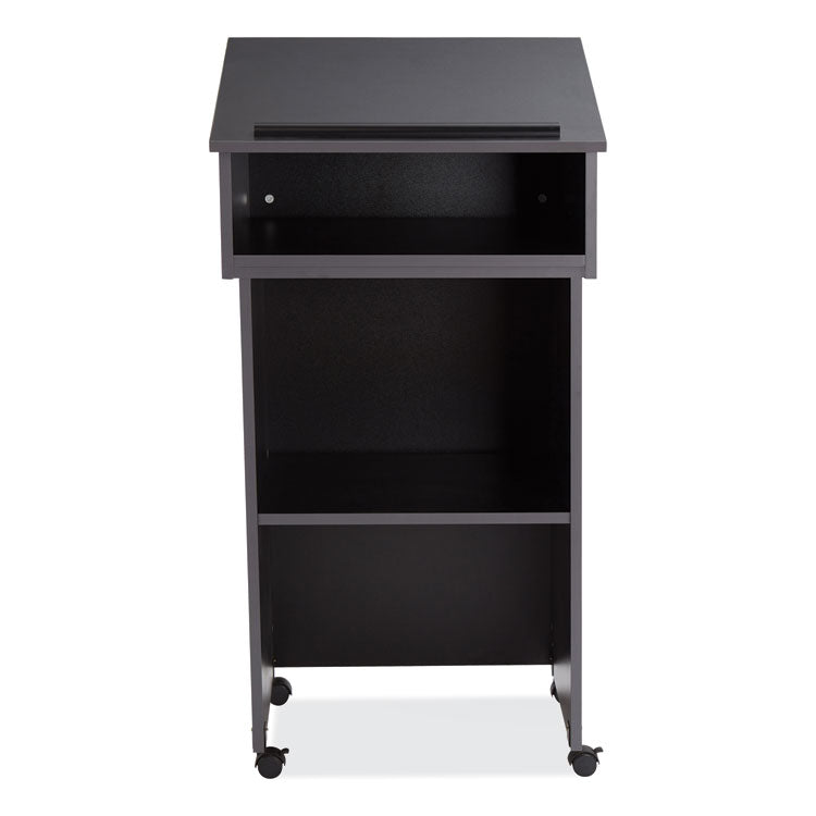 Oklahoma Sound® Tabletop Lectern and AV Cart/Lectern Base, 23.75 x 19.87 x 47.5, Black, Ships in 1-3 Business Days (NPS22112BK)