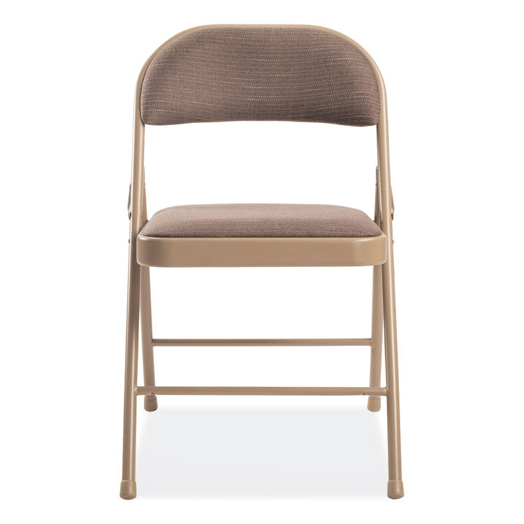 BASICS by NPS® 970 Series Fabric Padded Steel Folding Chair, Supports 250 lb, 17.75" Seat Ht, Star Trail Brown, 4/CT, Ships in 1-3 Bus Days (NPS973) Case of 4