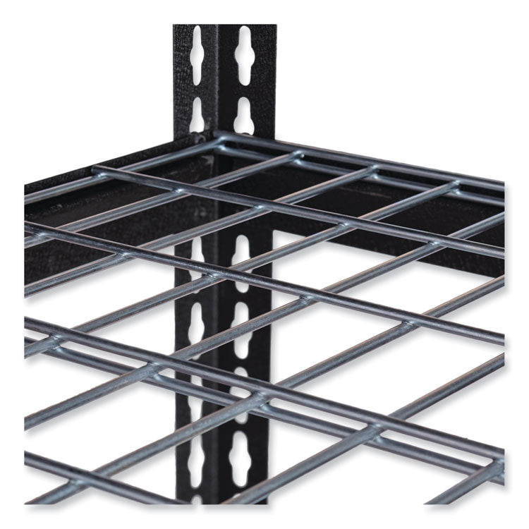 Hirsh Industries® Iron Horse 2300 Wire Deck Shelving, Four-Shelf, 36w x 18d x 60h, Black, Ships in 4-6 Business Days (HID22129)