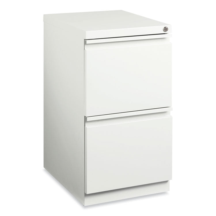 Hirsh Industries® Full-Width Pull 20 Deep Mobile Pedestal File, 2-Drawer: File/File, Letter, White, 15x19.88x27.75, Ships in 4-6 Business Days (HID19357)