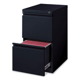 Hirsh Industries® Full-Width Pull 20 Deep Mobile Pedestal File, 2-Drawer: File/File, Letter, Black, 15x19.88x27.75, Ships in 4-6 Business Days (HID18578)