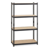 Hirsh Industries® Iron Horse 2300 Rivet Shelving, Four-Shelf, 36w x 18d x 60h, Black, Ships in 4-6 Business Days (HID20991)