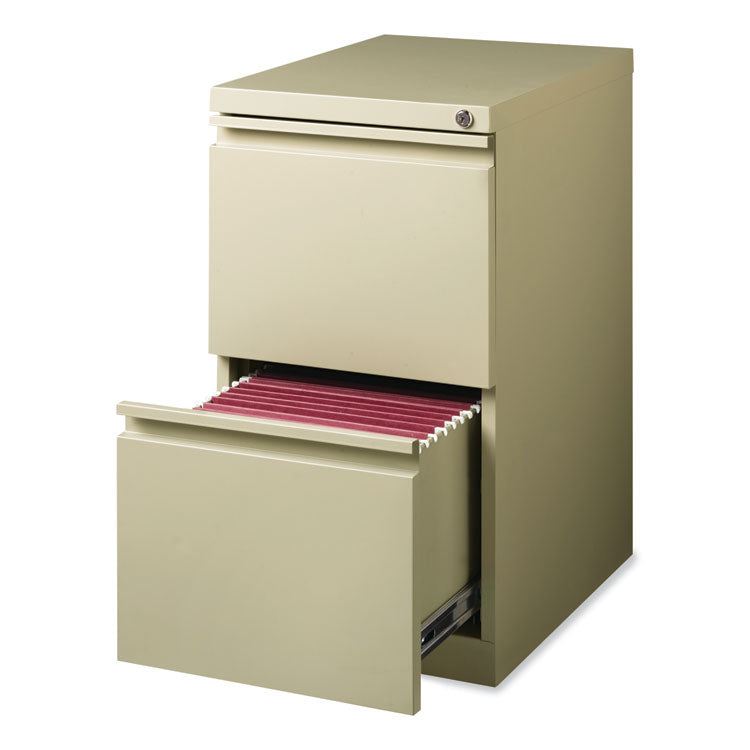 Hirsh Industries® Full-Width Pull 20 Deep Mobile Pedestal File, 2-Drawer: File/File, Letter, Putty, 15x19.88x27.75, Ships in 4-6 Business Days (HID18577)