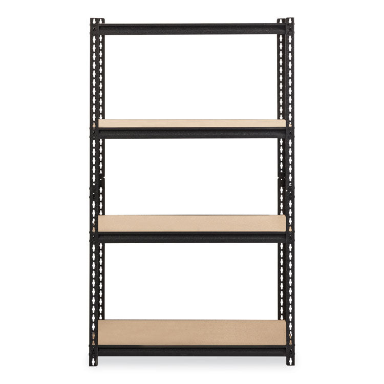 Hirsh Industries® Iron Horse 2300 Rivet Shelving, Four-Shelf, 36w x 18d x 60h, Black, Ships in 4-6 Business Days (HID20991)