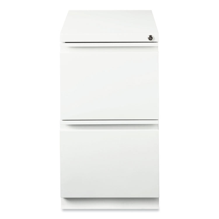 Hirsh Industries® Full-Width Pull 20 Deep Mobile Pedestal File, 2-Drawer: File/File, Letter, White, 15x19.88x27.75, Ships in 4-6 Business Days (HID19357)