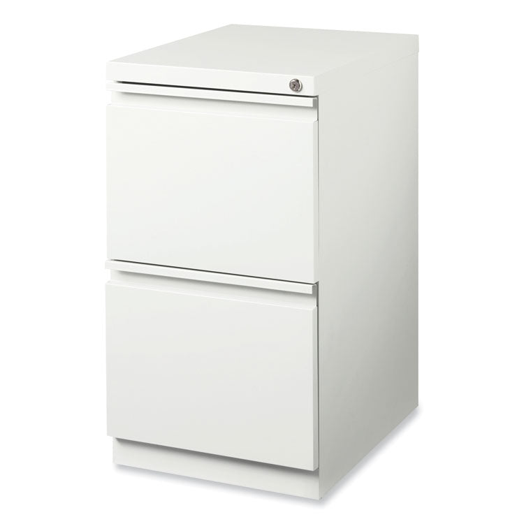 Hirsh Industries® Full-Width Pull 20 Deep Mobile Pedestal File, 2-Drawer: File/File, Letter, White, 15x19.88x27.75, Ships in 4-6 Business Days (HID19357)