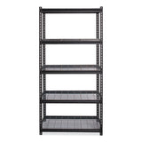 Hirsh Industries® Iron Horse 2300 Wire Deck Shelving, Five-Shelf, 36w x 18d x 72h, Black, Ships in 4-6 Business Days (HID22130)