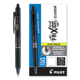 Pilot® FriXion Clicker Erasable Gel Pen, Retractable, Bold 1 mm, Black Ink, Black Barrel, Dozen (PIL11384)