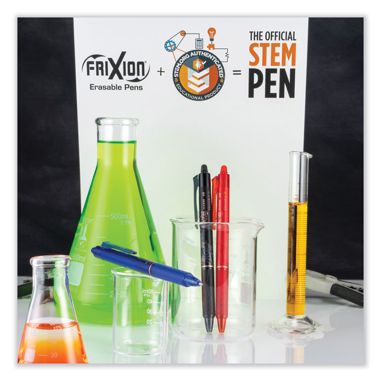 Pilot® FriXion Clicker Erasable Gel Pen, Retractable, Bold 1 mm, Black Ink, Black Barrel, Dozen (PIL11384)