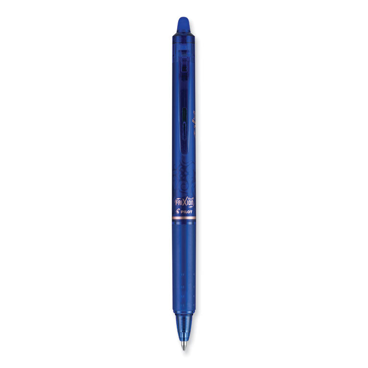 Pilot® FriXion Clicker Erasable Gel Pen, Retractable, Bold 1 mm, Blue Ink, Blue Barrel, Dozen (PIL11387)