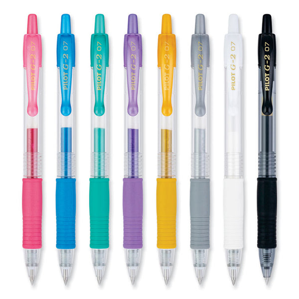 Pilot® G2 Metallics Gel Pen, Retractable, Fine 0.7 mm, Assorted Ink and Barrel Colors, 8/Pack (PIL34405)