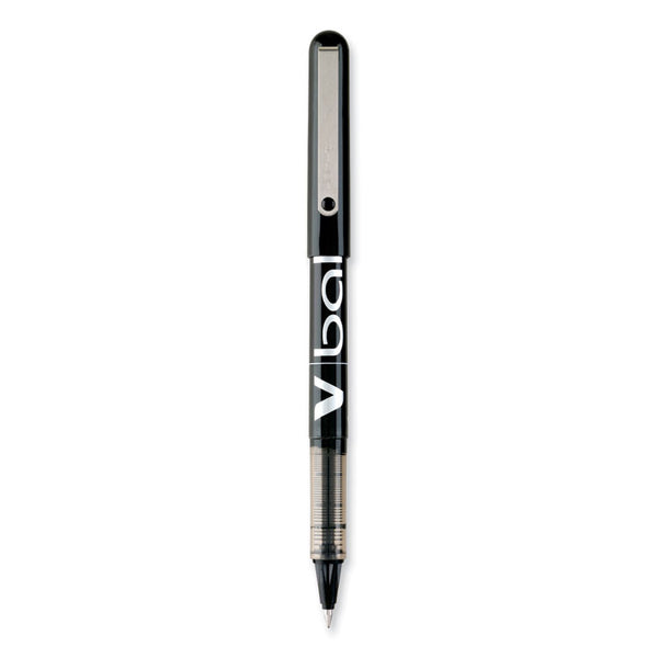 Pilot® VBall Liquid Ink Roller Ball Pen, Stick, Extra-Fine 0.5 mm, Black Ink, Black/Clear Barrel, Dozen (PIL35200)